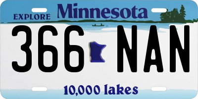 MN license plate 366NAN