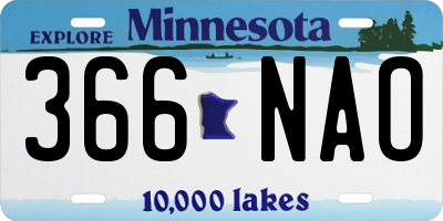 MN license plate 366NAO