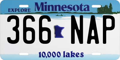 MN license plate 366NAP