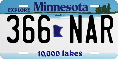 MN license plate 366NAR