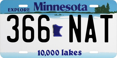 MN license plate 366NAT