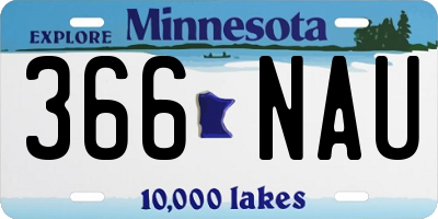 MN license plate 366NAU