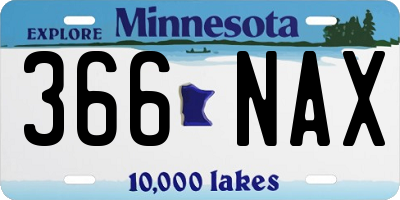 MN license plate 366NAX