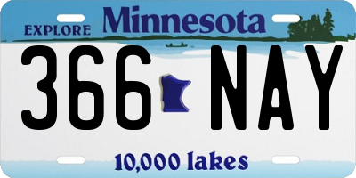 MN license plate 366NAY