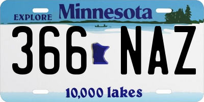 MN license plate 366NAZ