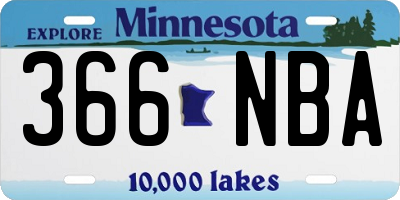 MN license plate 366NBA
