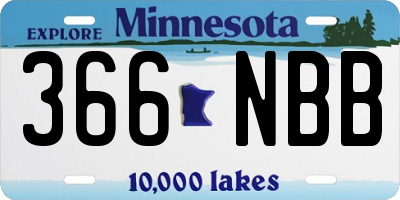 MN license plate 366NBB