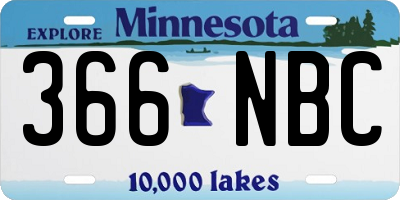 MN license plate 366NBC