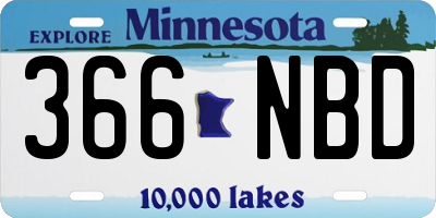 MN license plate 366NBD