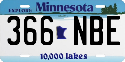 MN license plate 366NBE