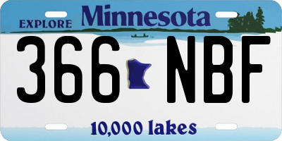MN license plate 366NBF