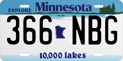 MN license plate 366NBG