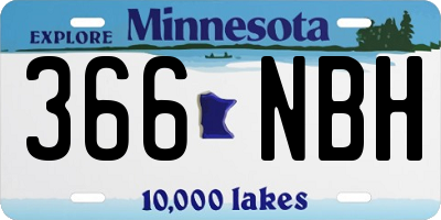 MN license plate 366NBH