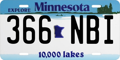 MN license plate 366NBI