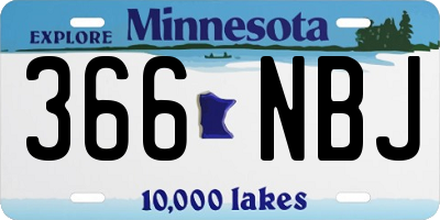 MN license plate 366NBJ