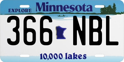 MN license plate 366NBL