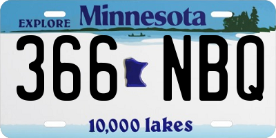 MN license plate 366NBQ