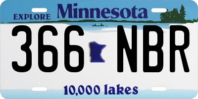 MN license plate 366NBR