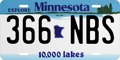 MN license plate 366NBS