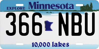 MN license plate 366NBU