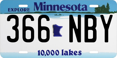 MN license plate 366NBY