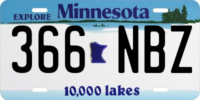 MN license plate 366NBZ