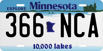 MN license plate 366NCA
