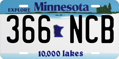 MN license plate 366NCB