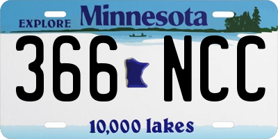 MN license plate 366NCC