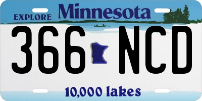 MN license plate 366NCD
