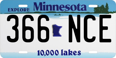 MN license plate 366NCE