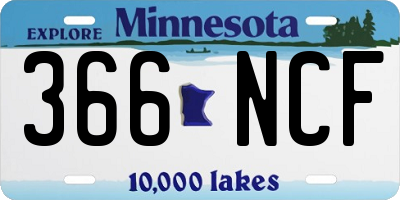MN license plate 366NCF