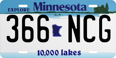 MN license plate 366NCG