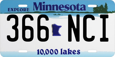 MN license plate 366NCI