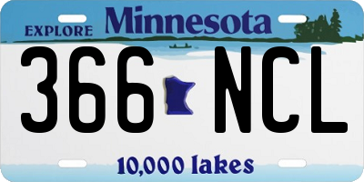 MN license plate 366NCL