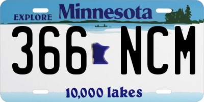 MN license plate 366NCM