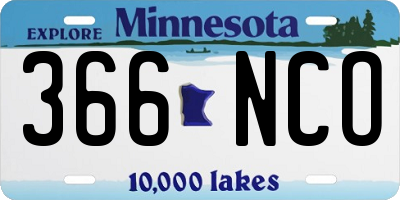 MN license plate 366NCO