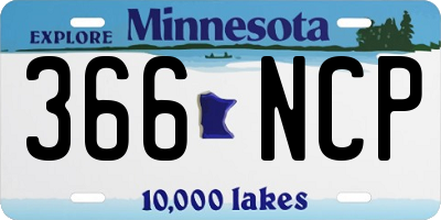 MN license plate 366NCP