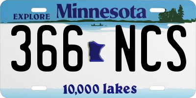 MN license plate 366NCS