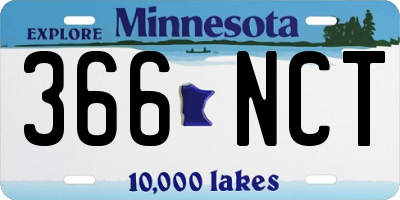 MN license plate 366NCT