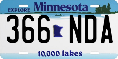 MN license plate 366NDA
