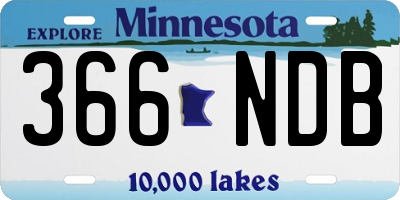 MN license plate 366NDB
