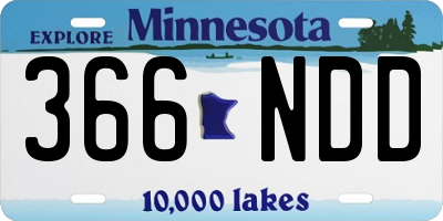 MN license plate 366NDD