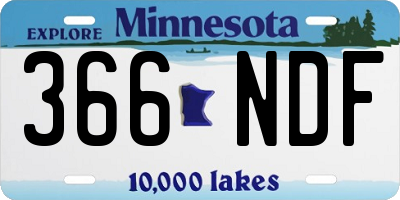 MN license plate 366NDF