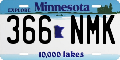 MN license plate 366NMK