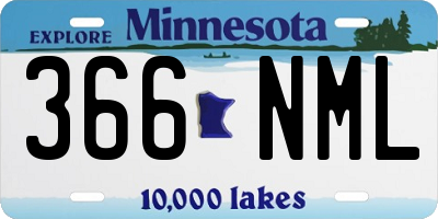 MN license plate 366NML