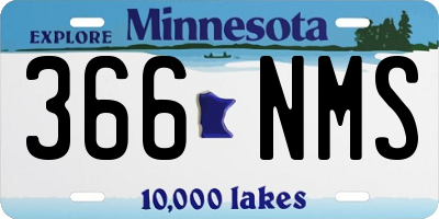 MN license plate 366NMS