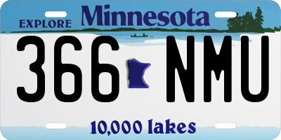 MN license plate 366NMU