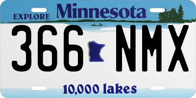 MN license plate 366NMX