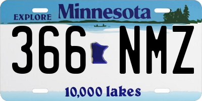 MN license plate 366NMZ